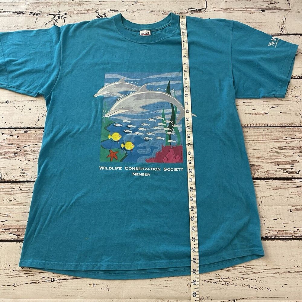 Vintage 90s Wildlife Conservation Society Dolphin Ocean T-Shirt Size‎ XL - Picture 7 of 10